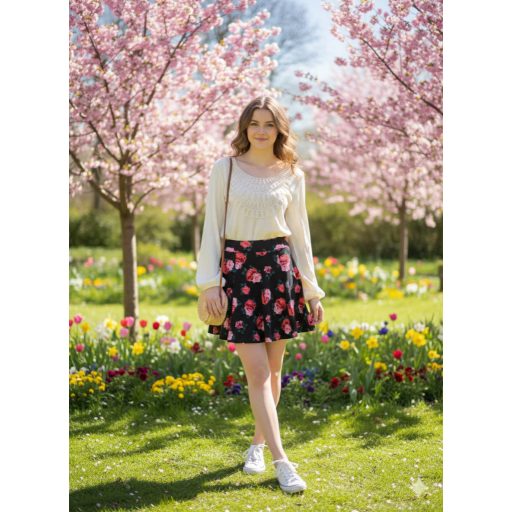 H&M rózsás szoknya