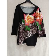 3/4-es ujjú rózsás felső