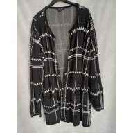 Kockás feket-fehér kardigán